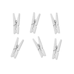 Set de 20 Mini Pinzas Blancas de Madera