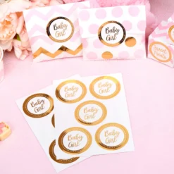 Set de 25 Pegatinas Baby Girl Doradas