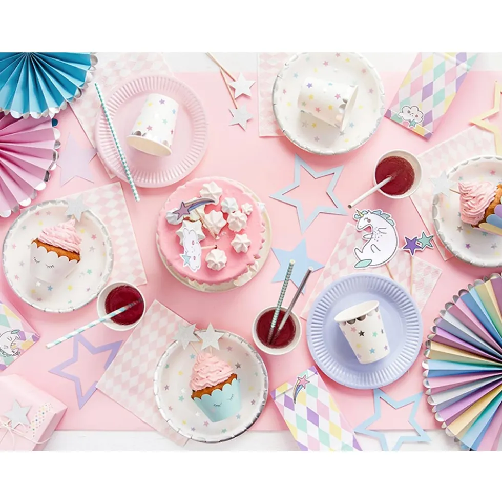 Set 3 Abanicos Decorativos Unicornio
