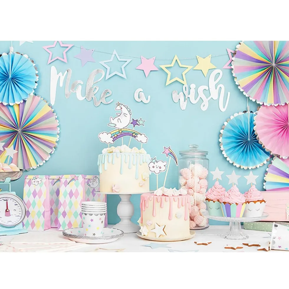 Set 3 Abanicos Decorativos Unicornio