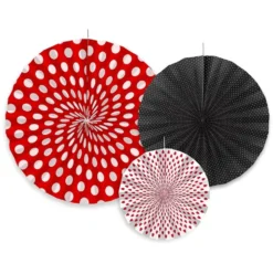 Set de 3 Abanicos Decorativos Mariquitas