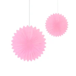 Set de 2 Abanicos Rosa Pastel 30 cm