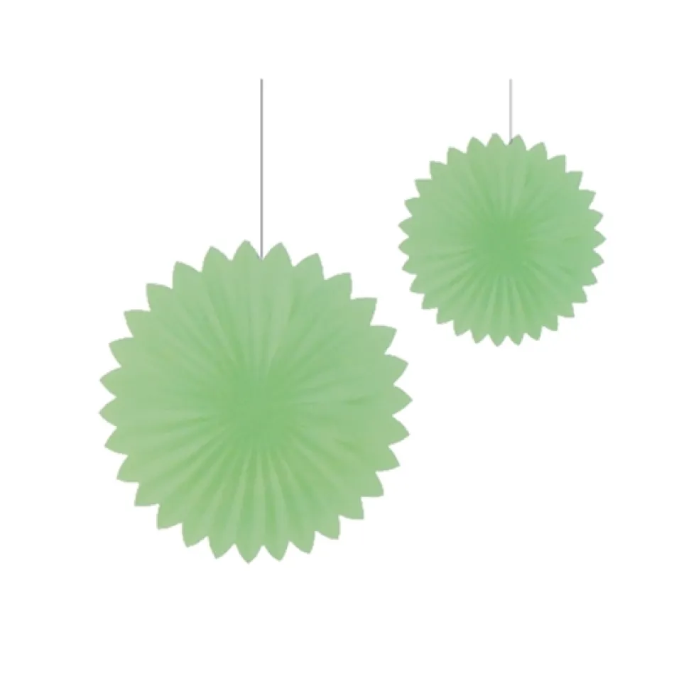 Set de 2 Abanicos Verde Pastel 30 cm