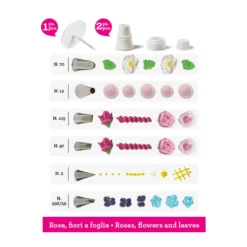 Set de Boquillas para Rosas, Flores y Hojas 9 Piezas