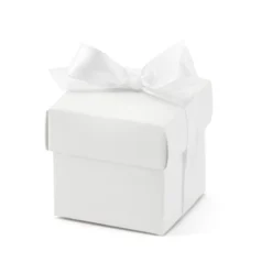 Set de 10 Cajitas Blancas con Lazo