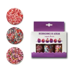 Set de 3 Decoraciones de Azúcar San Valentín