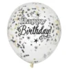 Set de 6 Globos Birthday Glitter con Confeti