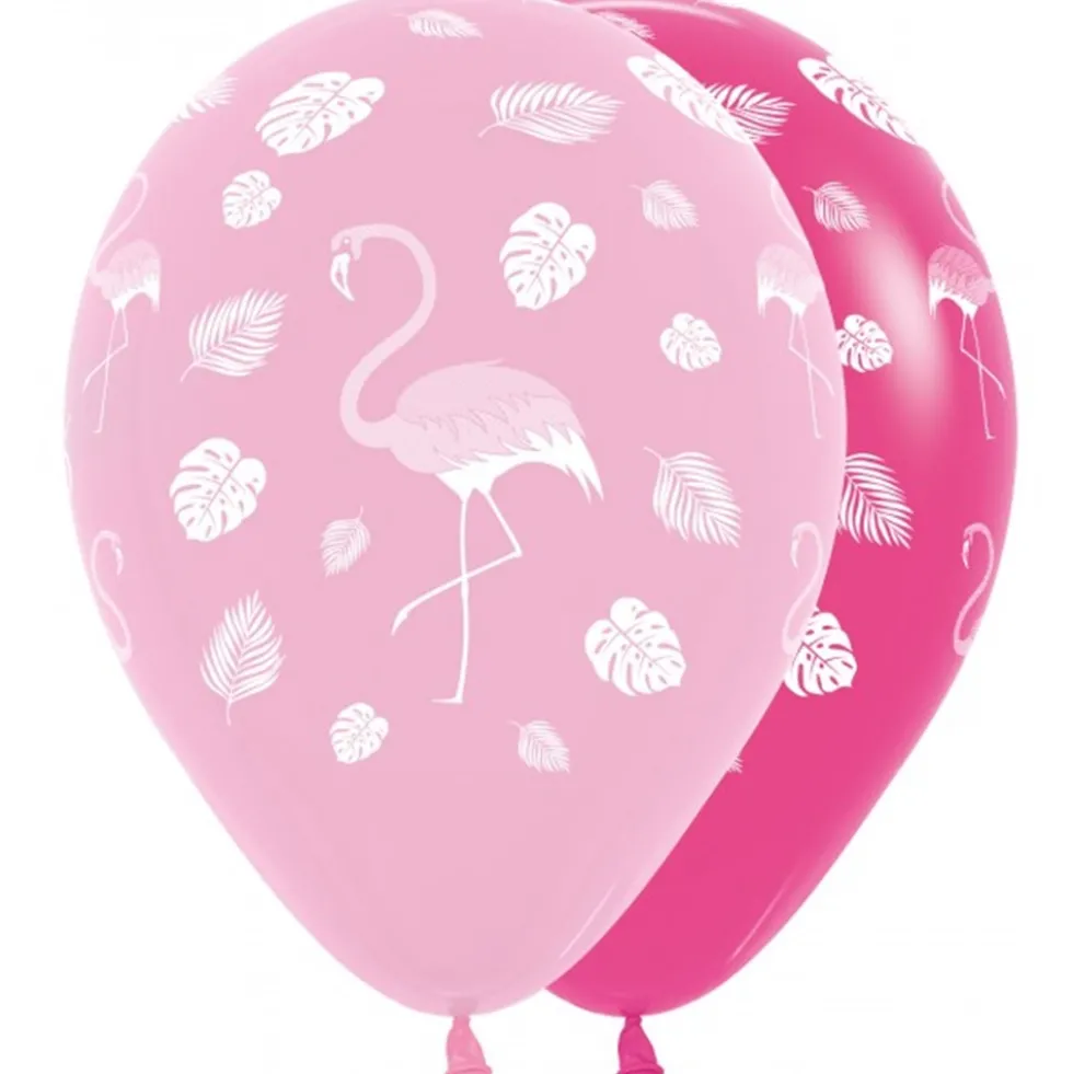 Set de 12 Globos Flamingo Fashion 30 cm