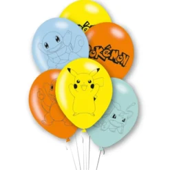 Set de 6 Globos Pokémon 27,5 cm