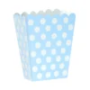 Set de 12 Mini Cajas para Palomitas Azul con Lunares Blancos