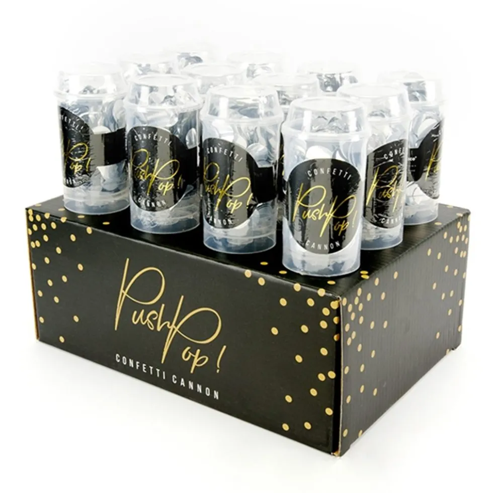 Set de 12 Push Pop Confetti Plata