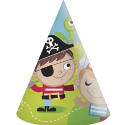 Set de 6 Sombreros Cono Tesoro Pirata
