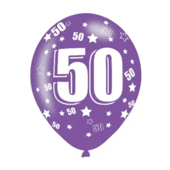 Set 6 Globos 50 años Colores Surtidos 27 cm