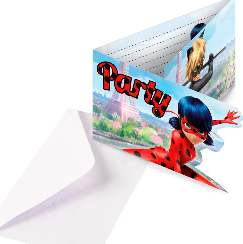 Set 8 Invitaciones LadyBug