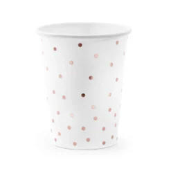 Set 6 Vasos Blancos con Lunares