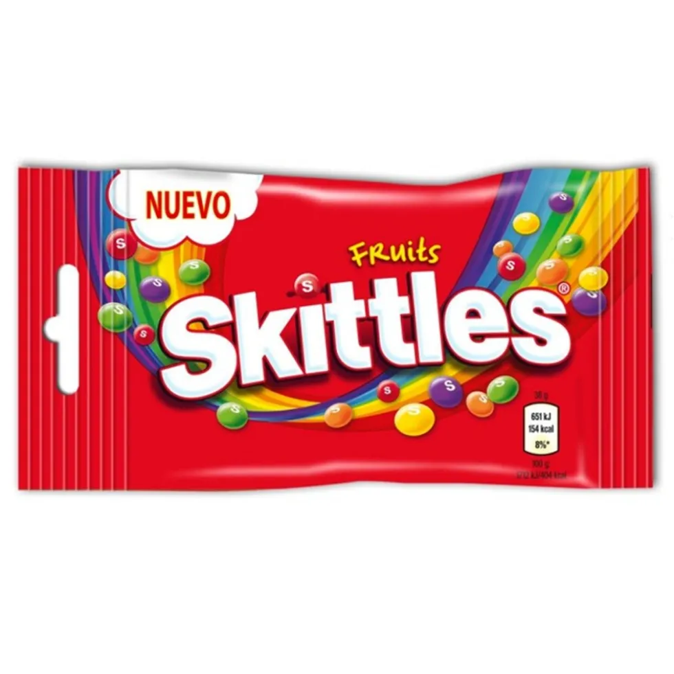 Skittles Frutas 38 g – Caramelos de Colores con Sabor Frutal