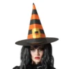 Sombrero Bruja Naranja y Negro