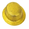 Sombrero Bombín Oro Escarchado 26 cm