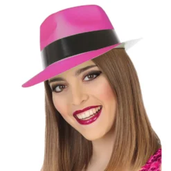 Sombrero Plástico Fucsia Neon
