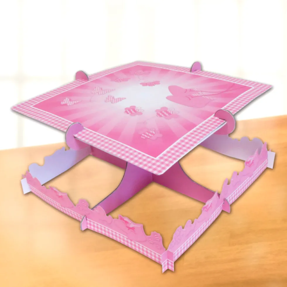 Stand para tartas Bautizo Rosa