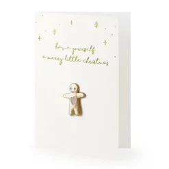 Tarjeta Navidad con Pin Gingerbread