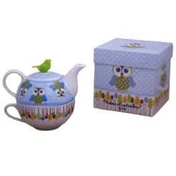 Tetera con taza de porcelana Cheeky Owl