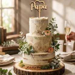 Topper de Madera Papá para Tartas 21 cm x 8 cm - Mopec