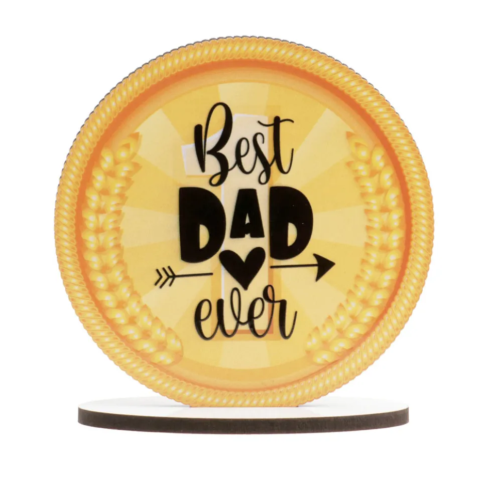 Topper para Tarta Best Dad Ever 11,5 cm