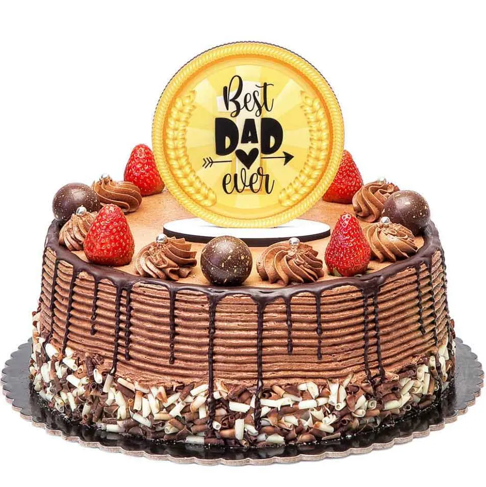 Topper para Tarta Best Dad Ever 11,5 cm