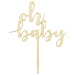 Topper para Tarta Madera Oh Baby 13 cm - Partydeco