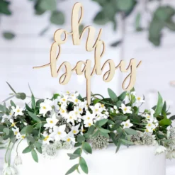 Topper para Tarta Madera Oh Baby 13 cm - Partydeco