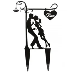 Topper para Tarta Pareja Besándose debajo de una Farola