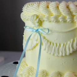 Topper con Lazo de Cinta Azul para Tartas - 8 piezas