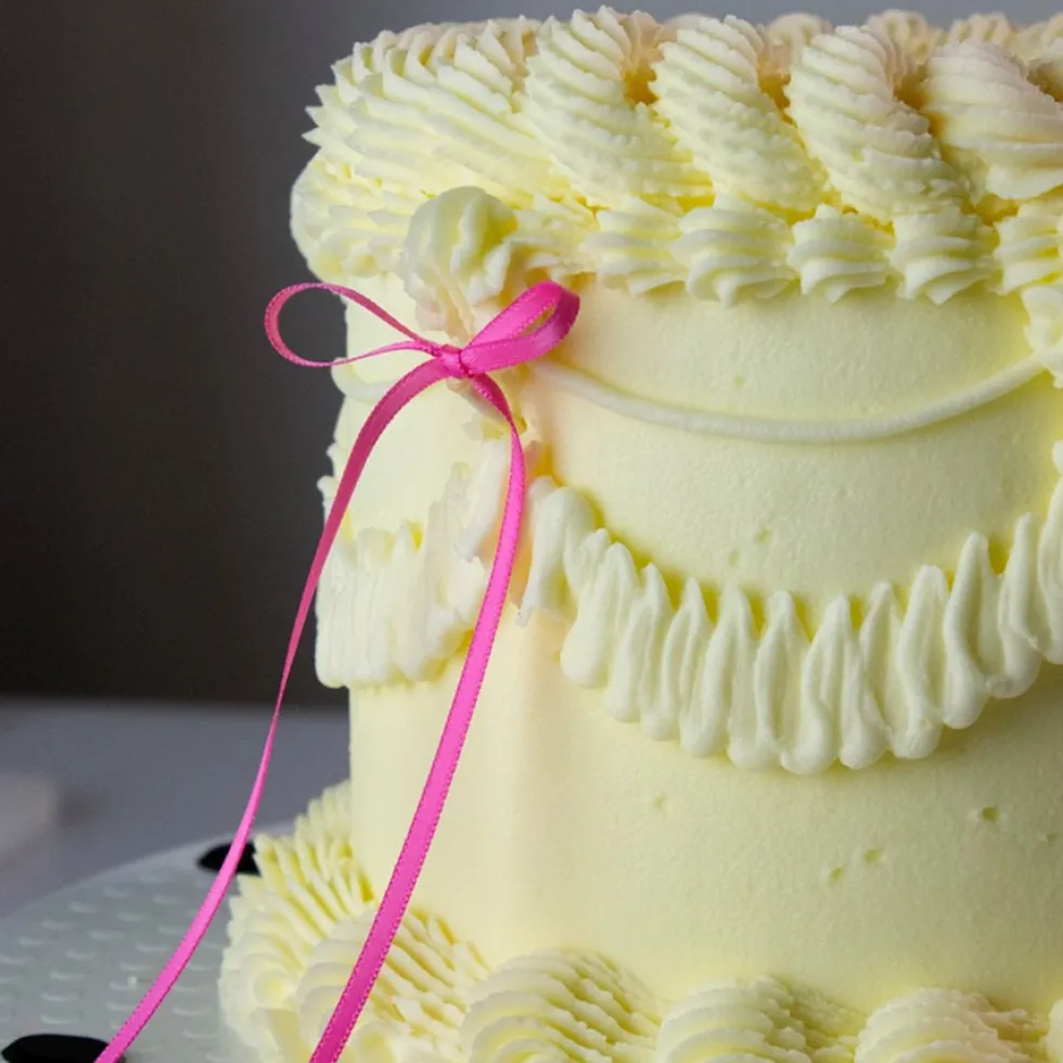 Topper con Lazo de Cinta Rosa para Tartas - 8 piezas