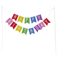 Topper para Tarta Banderas Happy Birthday - Dekora
