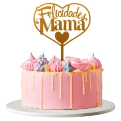 Topper para Tarta Felicidades Mamá 14 cm