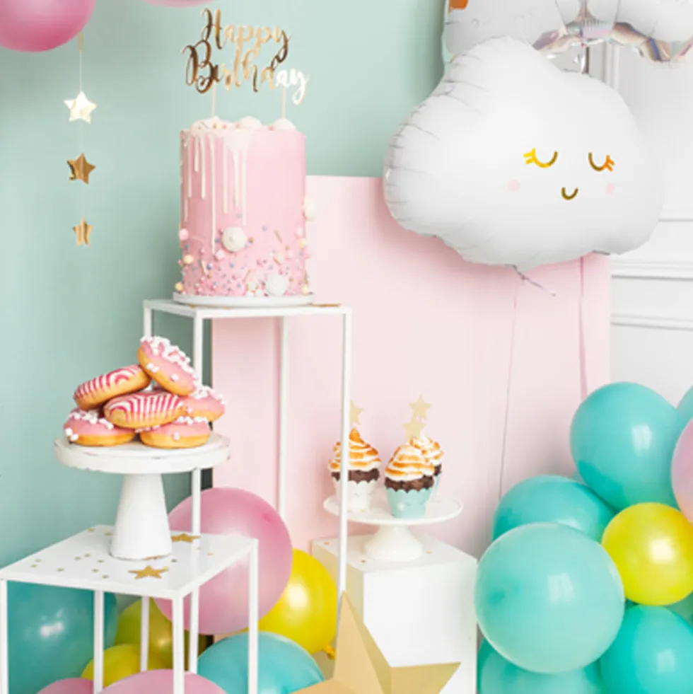 Topper para Tartas Happy Birthday Dorado 22 cm