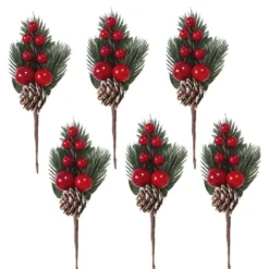 Toppers Abeto Nevado 15 cm 6 ud
