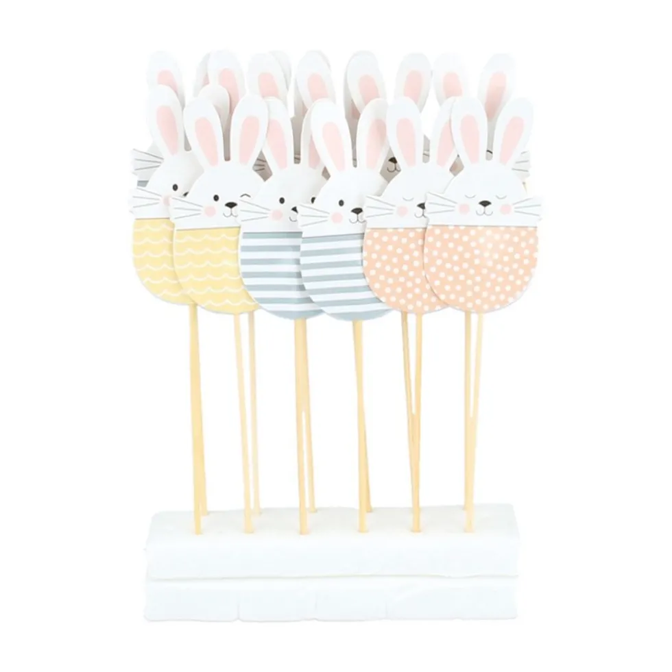 Toppers Decorativos Conejo de Pascua 12 ud