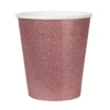 Vasos Oro Rosado con Purpurina 10 ud