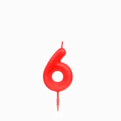 Vela de Cumpleaños Nº 6 Roja 6 cm