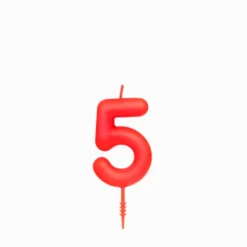 Vela de Cumpleaños Nº 5 Roja 6 cm