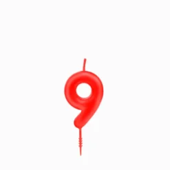 Vela de Cumpleaños Nº 9 Roja 6 cm