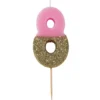Vela Nº 8 Rosa y Dorada 12 cm