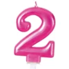 Vela Nº 2 Rosa Metalizado 8 cm