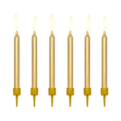 Velas Cumpleaños Doradas 6 ud - 6 cm - Partydeco
