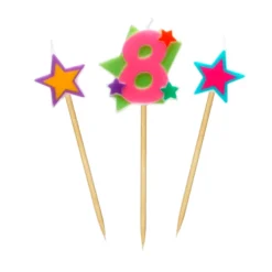 Velas Número 8 Estrellas
