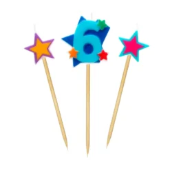 Velas Número 6 Estrellas