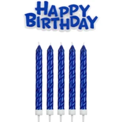 Velas Azules Happy Birthday