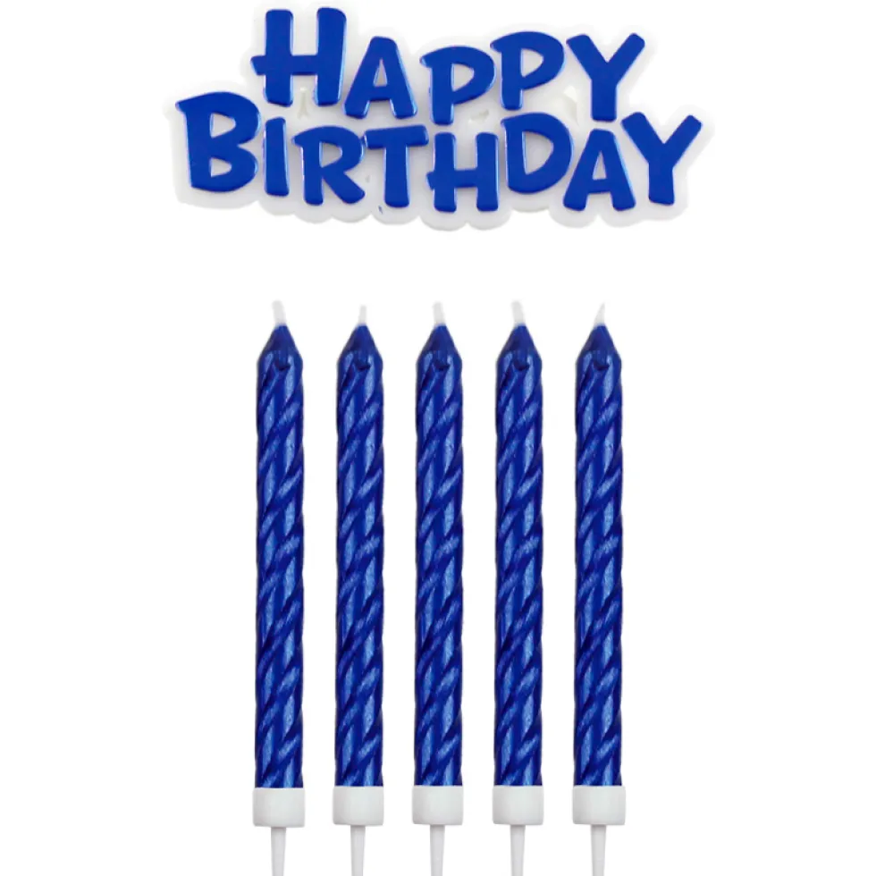 Velas Azules Happy Birthday